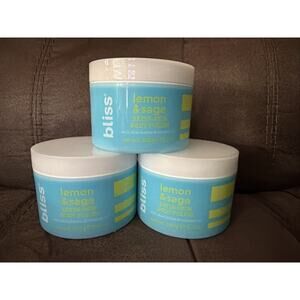 Lot (3) Bliss Lemon & Sage Satin Skin Body Polish 8.5 Oz (bb)